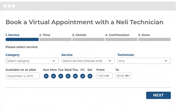 Neli Home - Book Virtual Appointment Screenshot