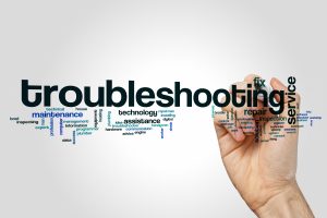 Word cloud with keyword Troubleshooting.